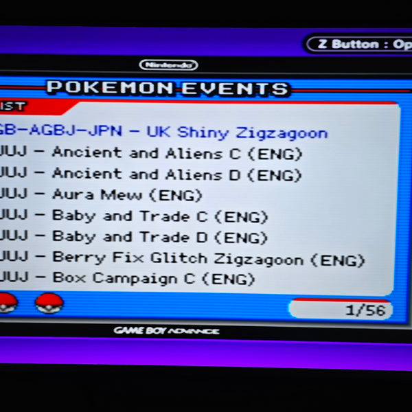 Pokémon Ultimate Event Distribution Cartridge For GBA + Cable Link Cord Included