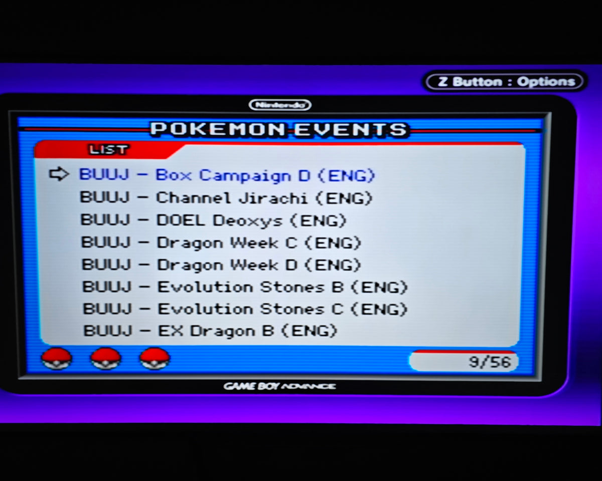 Pokémon Ultimate Event Distribution Cartridge For GBA + Cable Link Cord Included