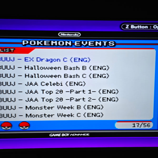 Pokémon Ultimate Event Distribution Cartridge For GBA + Cable Link Cord Included
