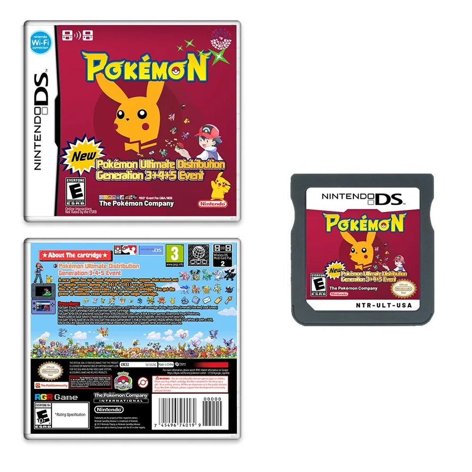Pokemon Ultimate 3rd, 4th and 5th Generation Game Distribution Card NDS
