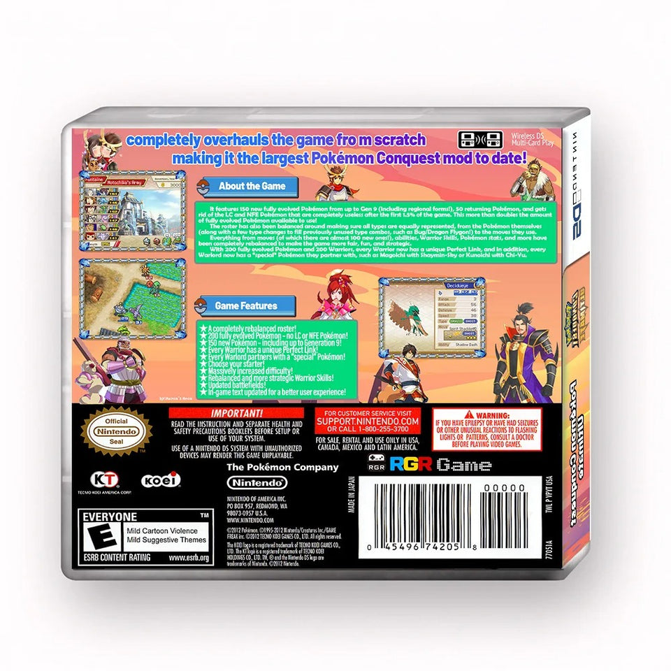 Pokémon Conquest: The Ultimate NDS Game Card Pokémon Game English language