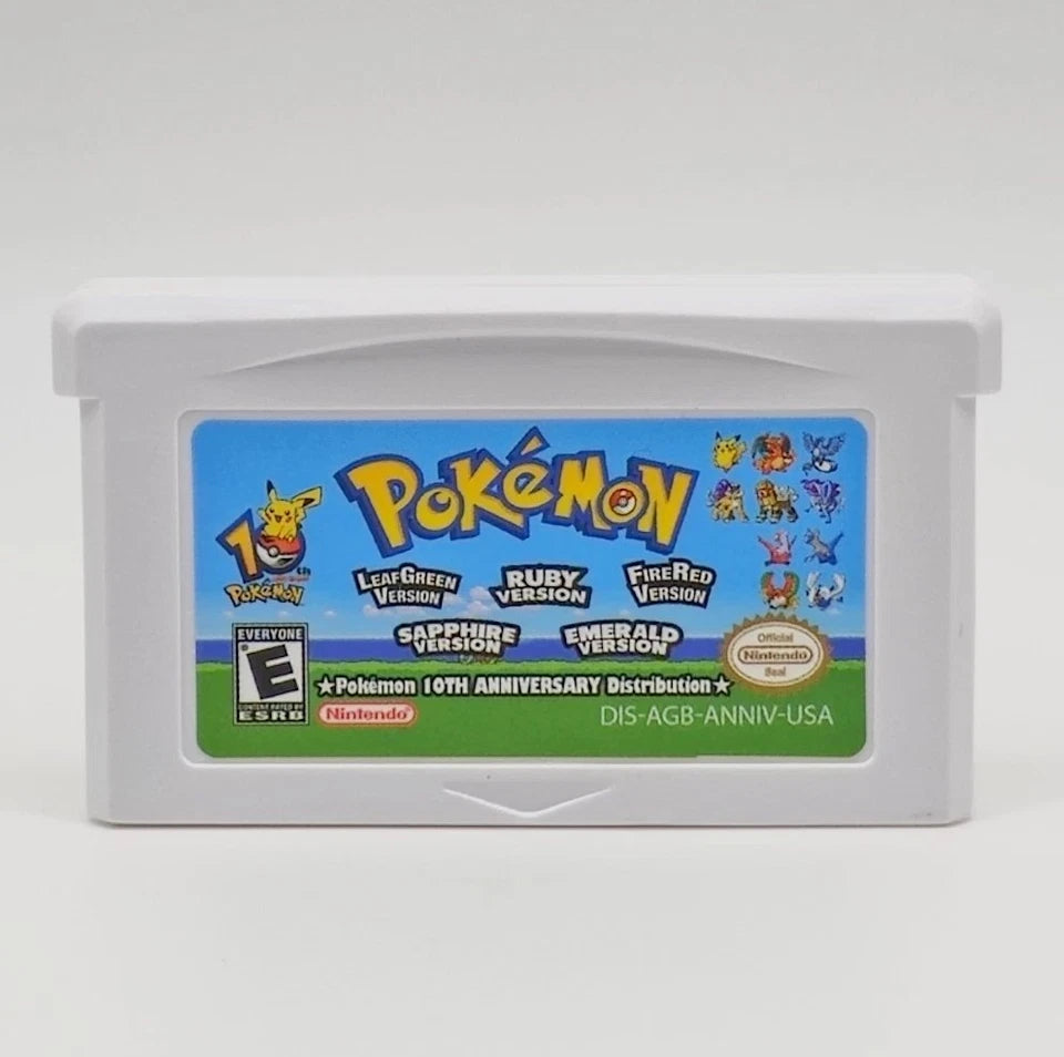 Pokémon 10th Anniversary GBA Distribution Cartridge & Case